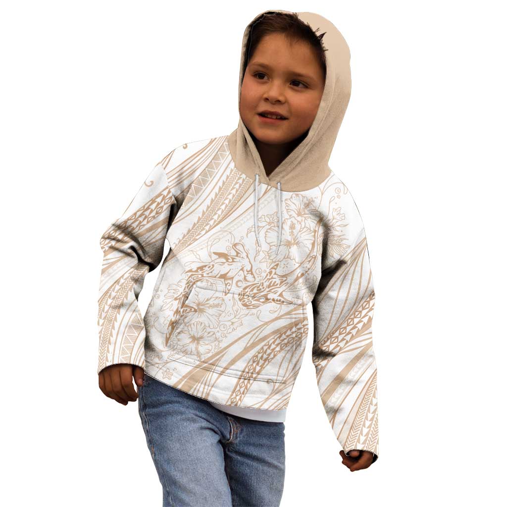 Sharks Couple Dreamy Polynesians Floral Sea Kid Hoodie Hazel - Polynesian Pride