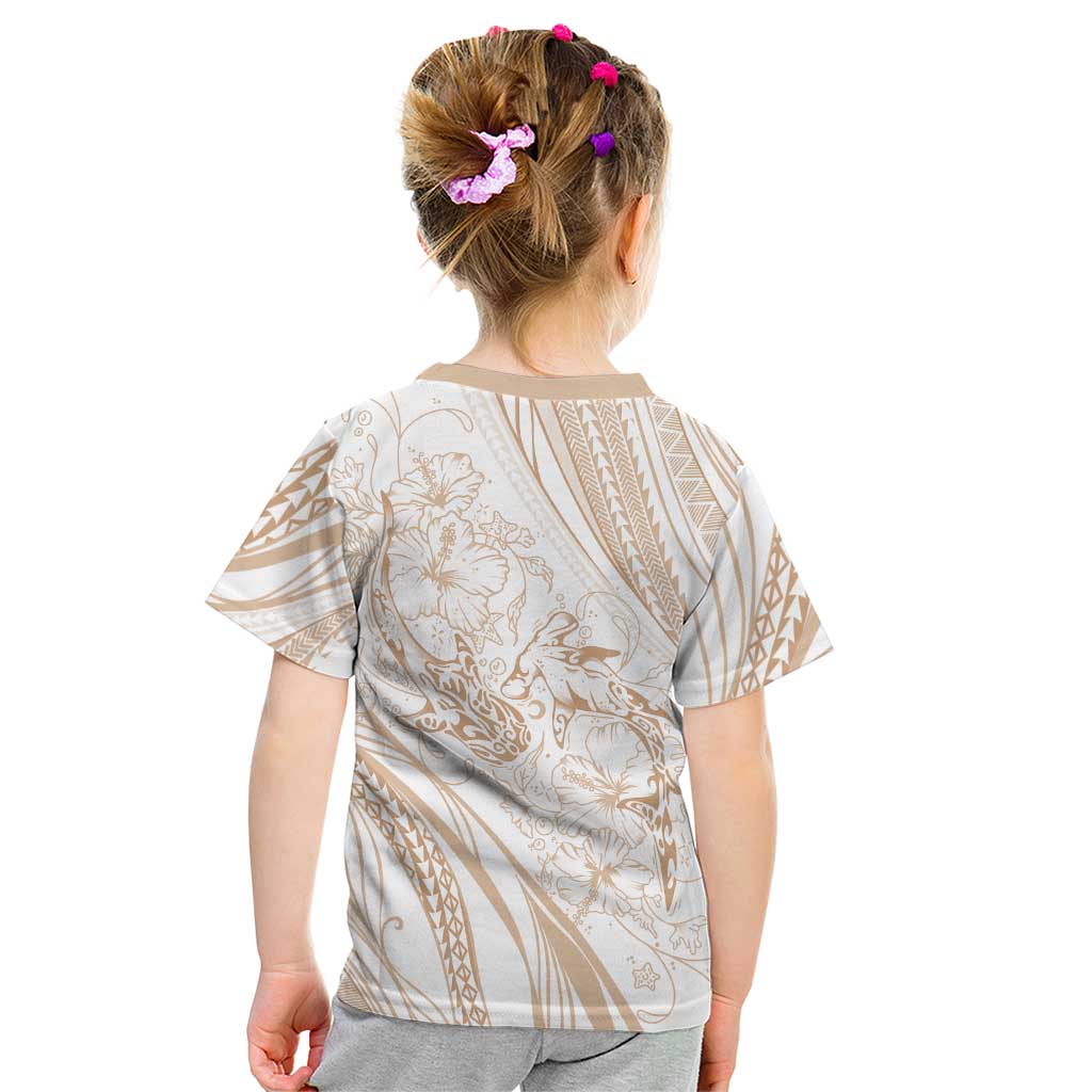 Sharks Couple Dreamy Polynesians Floral Sea Kid T Shirt Hazel LT7 - Polynesian Pride