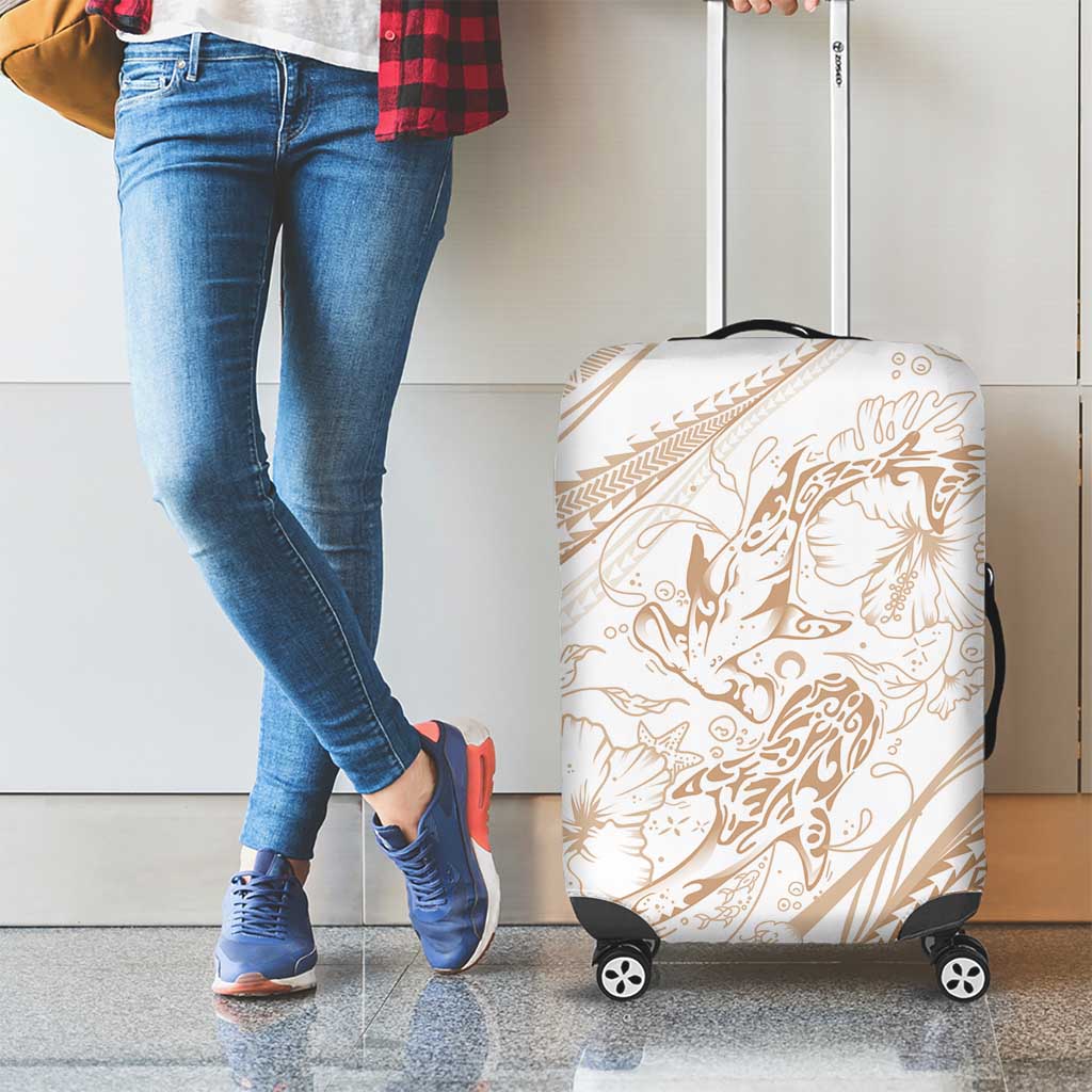 Sharks Couple Dreamy Polynesians Floral Sea Luggage Cover Hazel - Polynesian Pride