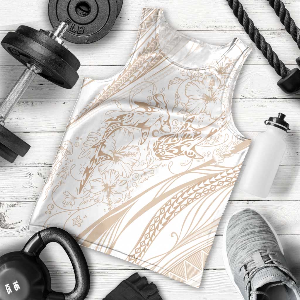 Sharks Couple Dreamy Polynesians Floral Sea Men Tank Top Hazel - Polynesian Pride