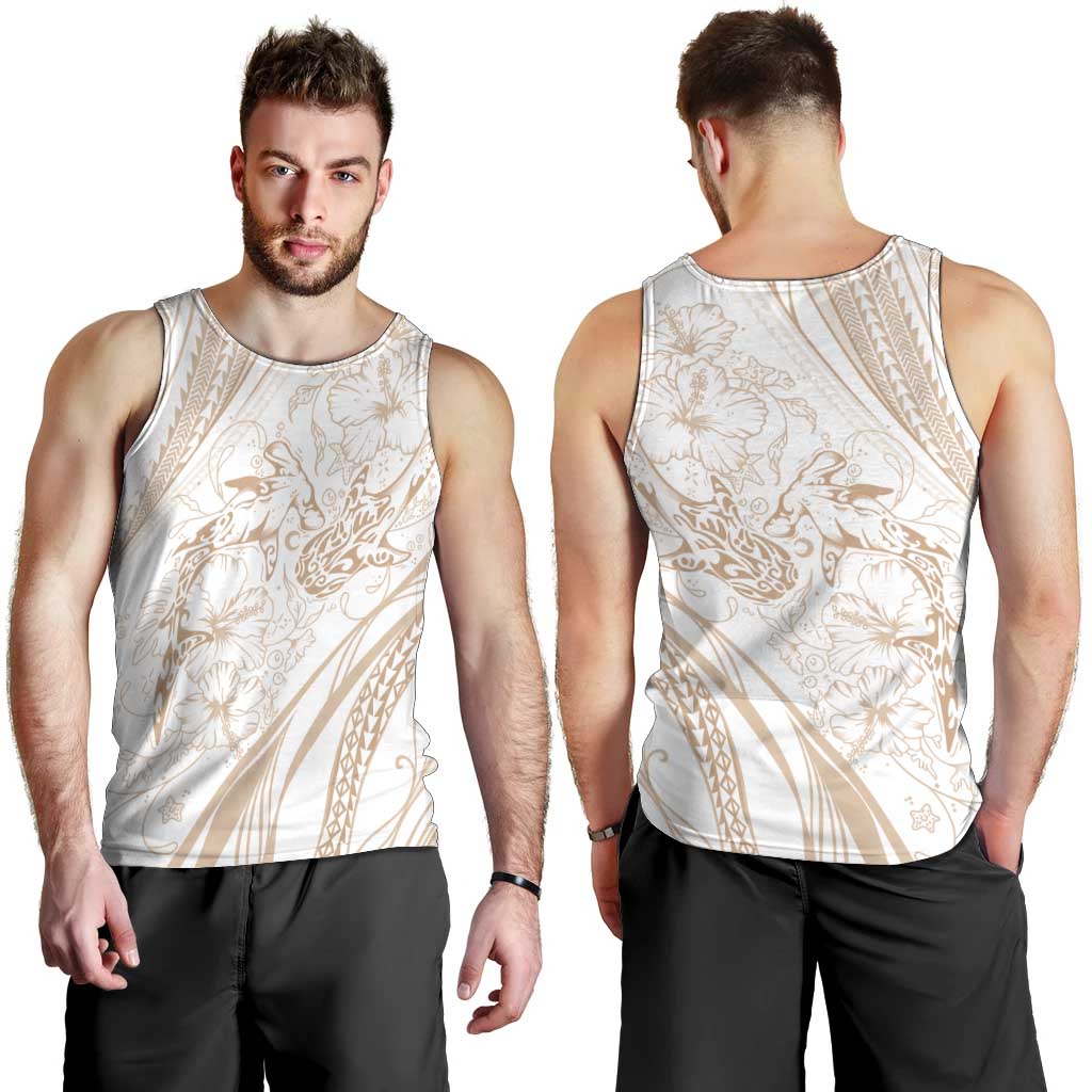 Sharks Couple Dreamy Polynesians Floral Sea Men Tank Top Hazel - Polynesian Pride
