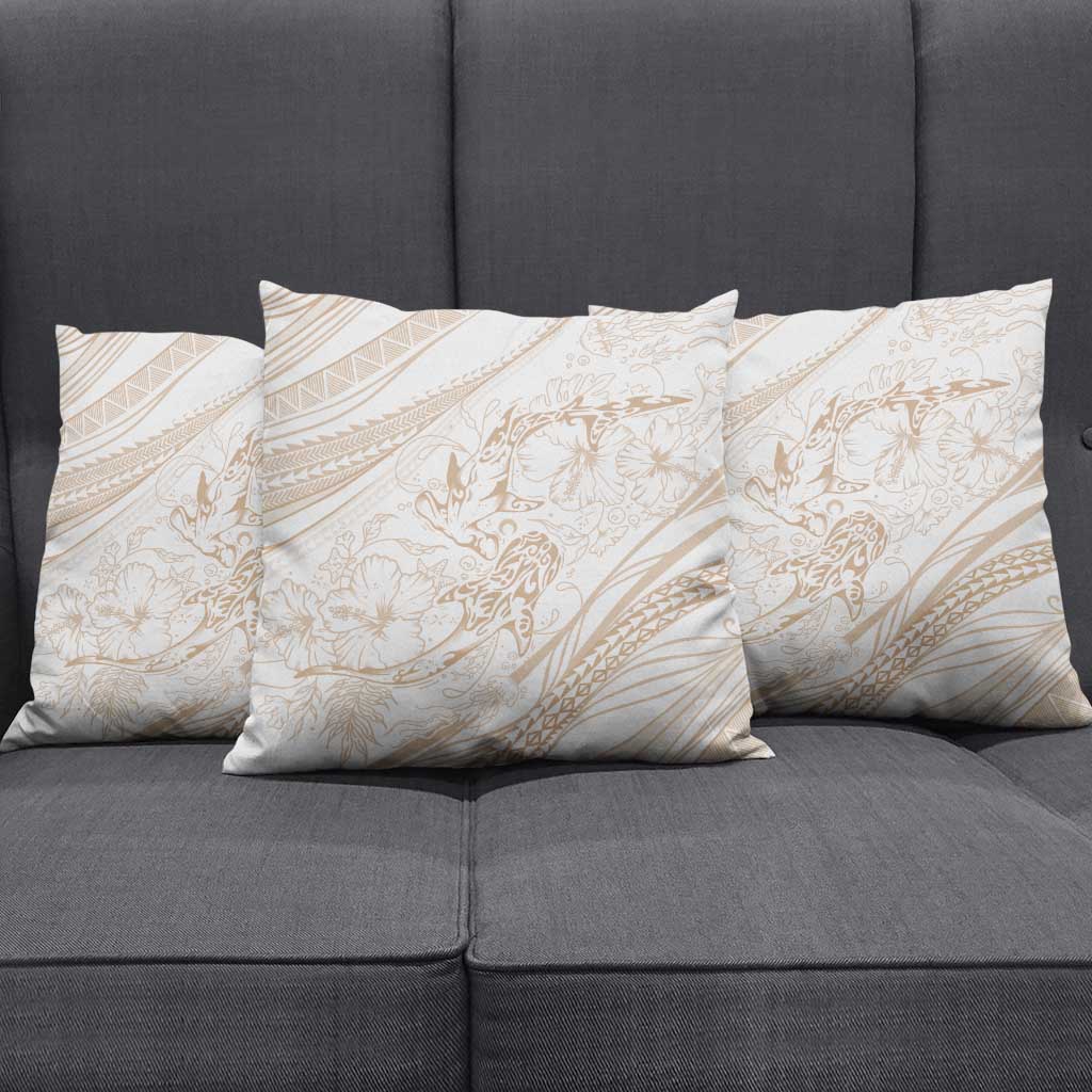 Sharks Couple Dreamy Polynesians Floral Sea Pillow Cover Hazel - Polynesian Pride