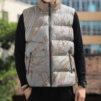 Sharks Couple Dreamy Polynesians Floral Sea Sleeveless Puffer Jacket Hazel - Polynesian Pride