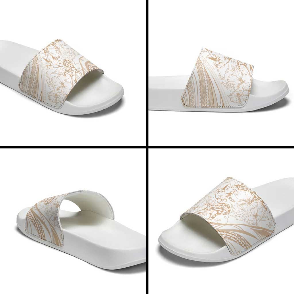 Sharks Couple Dreamy Polynesians Floral Sea Slide Sandals Hazel - Polynesian Pride