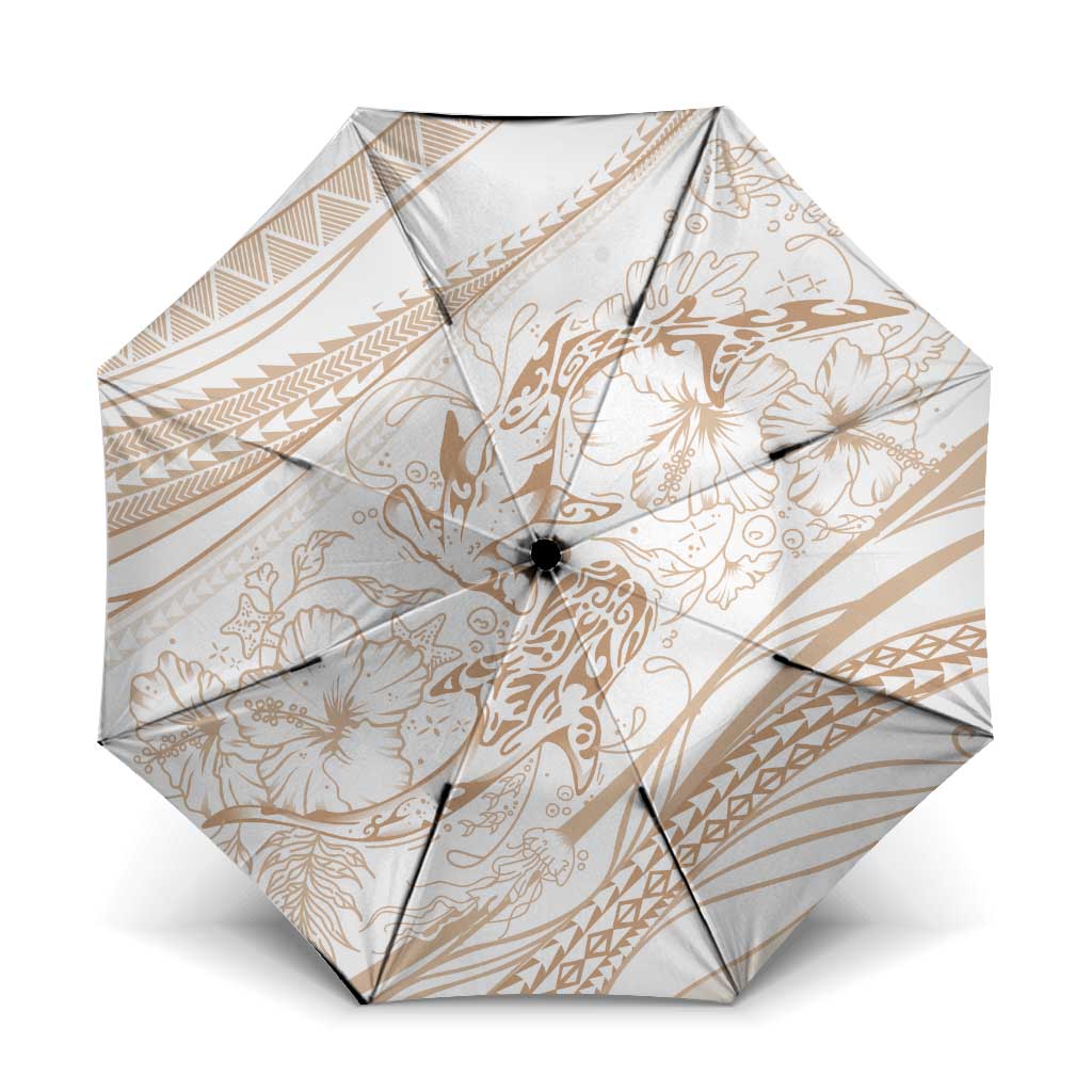 Sharks Couple Dreamy Polynesians Floral Sea Umbrella Hazel - Polynesian Pride