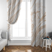 Sharks Couple Dreamy Polynesians Floral Sea Window Curtain Hazel - Polynesian Pride