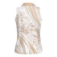 Sharks Couple Dreamy Polynesians Floral Sea Women Sleeveless Polo Shirt Hazel - Polynesian Pride