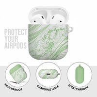 Sharks Couple Dreamy Polynesians Floral Sea AirPods Case Emerald - Polynesian Pride