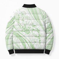 Sharks Couple Dreamy Polynesians Floral Sea Bomber Puffer Jacket Emerald - Polynesian Pride