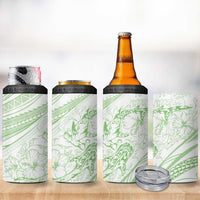 Sharks Couple Dreamy Polynesians Floral Sea 4 in 1 Can Cooler Tumbler Emerald - Polynesian Pride