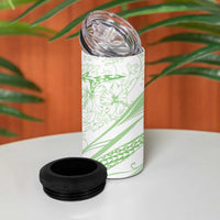 Sharks Couple Dreamy Polynesians Floral Sea 4 in 1 Can Cooler Tumbler Emerald - Polynesian Pride