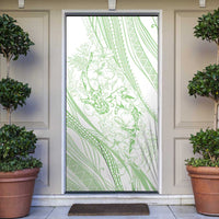 Sharks Couple Dreamy Polynesians Floral Sea Door Cover Emerald - Polynesian Pride
