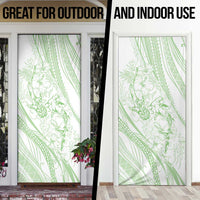 Sharks Couple Dreamy Polynesians Floral Sea Door Cover Emerald - Polynesian Pride