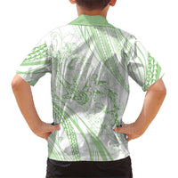 Sharks Couple Dreamy Polynesians Floral Sea Hawaiian Shirt Emerald - Polynesian Pride