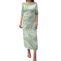 Sharks Couple Dreamy Polynesians Floral Sea Puletasi Emerald - Polynesian Pride