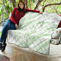 Sharks Couple Dreamy Polynesians Floral Sea Quilt Emerald - Polynesian Pride