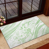 Sharks Couple Dreamy Polynesians Floral Sea Rubber Doormat Emerald - Polynesian Pride