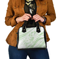 Sharks Couple Dreamy Polynesians Floral Sea Shoulder Handbag Emerald - Polynesian Pride