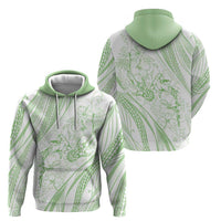 Sharks Couple Dreamy Polynesians Floral Sea Zip Hoodie Emerald - Polynesian Pride