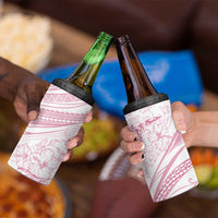 Sharks Couple Dreamy Polynesians Floral Sea 4 in 1 Can Cooler Tumbler Pink - Polynesian Pride