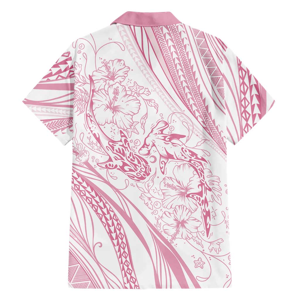 Sharks Couple Dreamy Polynesians Floral Sea Family Matching Puletasi and Hawaiian Shirt Pink LT7 - Polynesian Pride