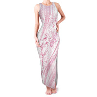 Sharks Couple Dreamy Polynesians Floral Sea Family Matching Tank Maxi Dress and Hawaiian Shirt Pink LT7 Mom's Dress Pink - Polynesian Pride