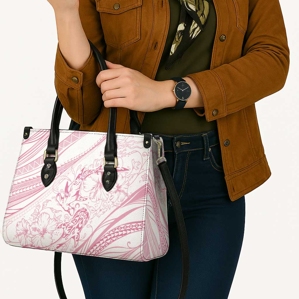 Sharks Couple Dreamy Polynesians Floral Sea Leather Bag Pink LT7 - Polynesian Pride