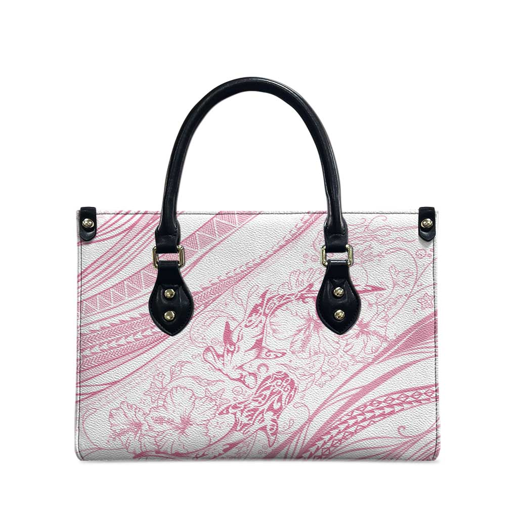 Sharks Couple Dreamy Polynesians Floral Sea Leather Bag Pink LT7 - Polynesian Pride