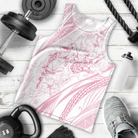 Sharks Couple Dreamy Polynesians Floral Sea Men Tank Top Pink - Polynesian Pride