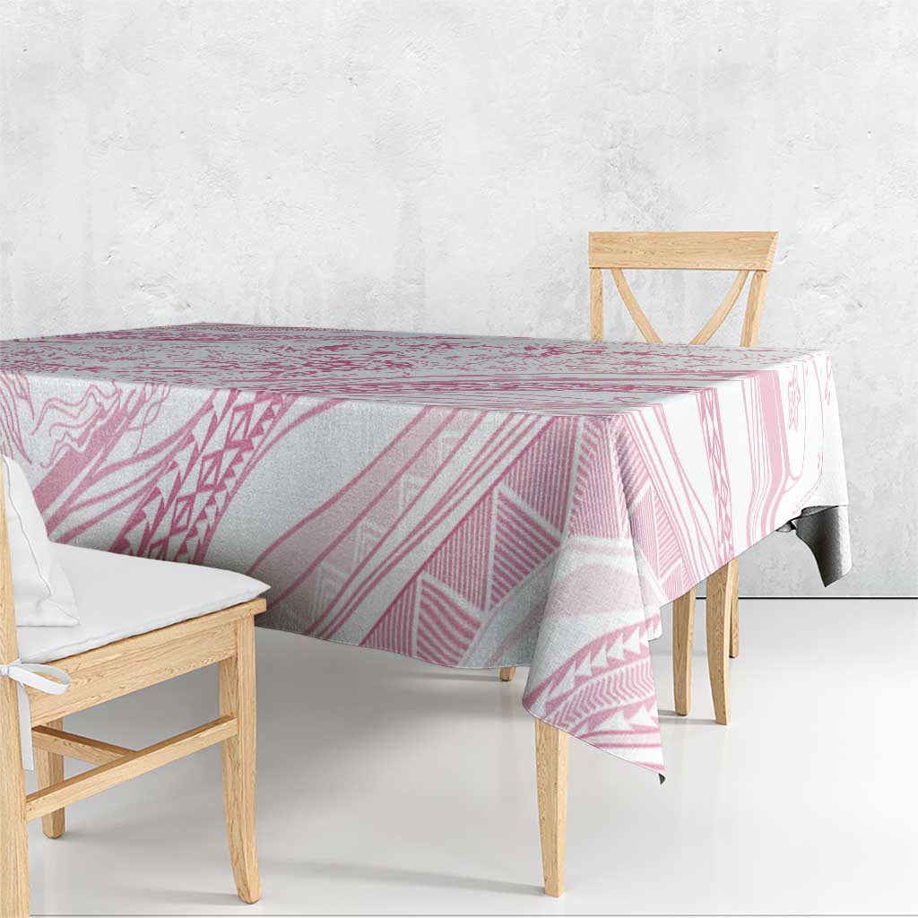 Sharks Couple Dreamy Polynesians Floral Sea Tablecloth Pink - Polynesian Pride