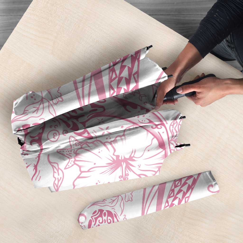 Sharks Couple Dreamy Polynesians Floral Sea Umbrella Pink - Polynesian Pride