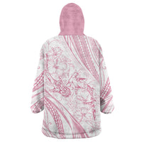 Sharks Couple Dreamy Polynesians Floral Sea Wearable Blanket Hoodie Pink LT7 - Polynesian Pride