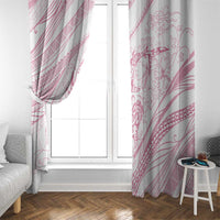 Sharks Couple Dreamy Polynesians Floral Sea Window Curtain Pink - Polynesian Pride