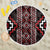 Red Tukutuku Pattern Aotearoa Beach Blanket Niho Taniwha and Puhoro Motifs