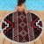 Red Tukutuku Pattern Aotearoa Beach Blanket Niho Taniwha and Puhoro Motifs