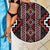 Red Tukutuku Pattern Aotearoa Beach Blanket Niho Taniwha and Puhoro Motifs