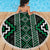 Jade Tukutuku Pattern Aotearoa Beach Blanket Niho Taniwha and Puhoro Motifs