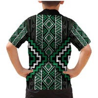 Jade Tukutuku Pattern Aotearoa Family Matching Mermaid Dress and Hawaiian Shirt Niho Taniwha and Puhoro Motifs LT7 - Polynesian Pride