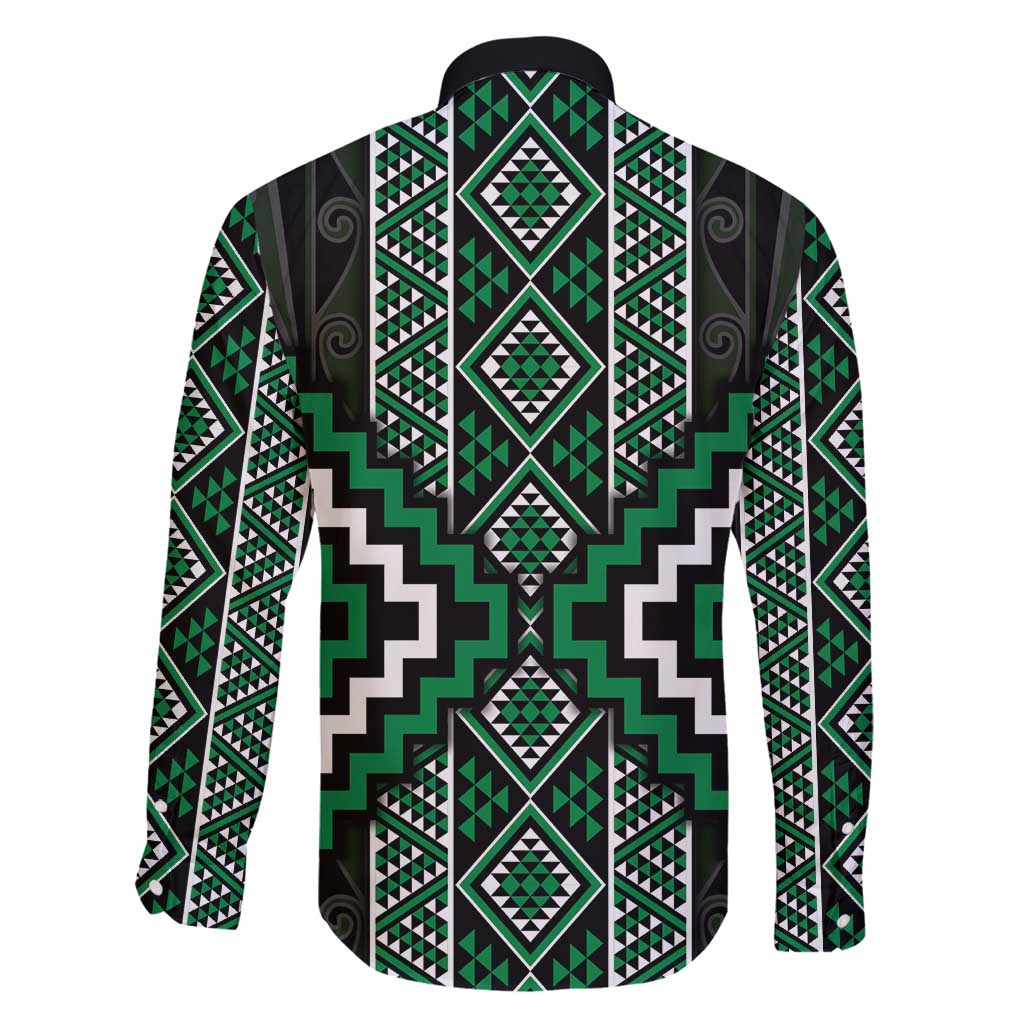 Jade Tukutuku Pattern Aotearoa Family Matching Mermaid Dress and Hawaiian Shirt Niho Taniwha and Puhoro Motifs LT7 - Polynesian Pride
