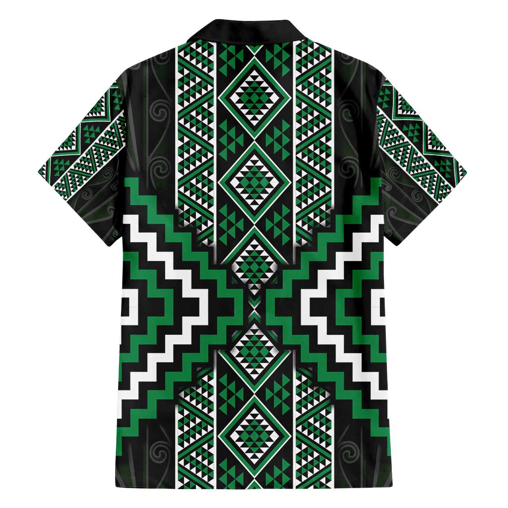 Jade Tukutuku Pattern Aotearoa Family Matching Tank Maxi Dress and Hawaiian Shirt Niho Taniwha and Puhoro Motifs LT7 - Polynesian Pride