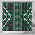 Jade Tukutuku Pattern Aotearoa Shower Curtain Niho Taniwha and Puhoro Motifs
