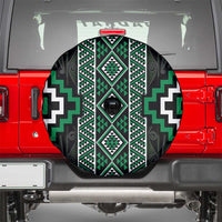 Jade Tukutuku Pattern Aotearoa Spare Tire Cover Niho Taniwha and Puhoro Motifs LT7 - Polynesian Pride