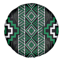 Jade Tukutuku Pattern Aotearoa Spare Tire Cover Niho Taniwha and Puhoro Motifs LT7 - Polynesian Pride