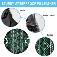 Jade Tukutuku Pattern Aotearoa Spare Tire Cover Niho Taniwha and Puhoro Motifs LT7 - Polynesian Pride