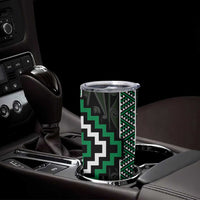 Jade Tukutuku Pattern Aotearoa Tumbler Cup Niho Taniwha and Puhoro Motifs