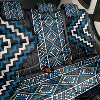 Azure Tukutuku Pattern Aotearoa Back Car Seat Cover Niho Taniwha and Puhoro Motifs