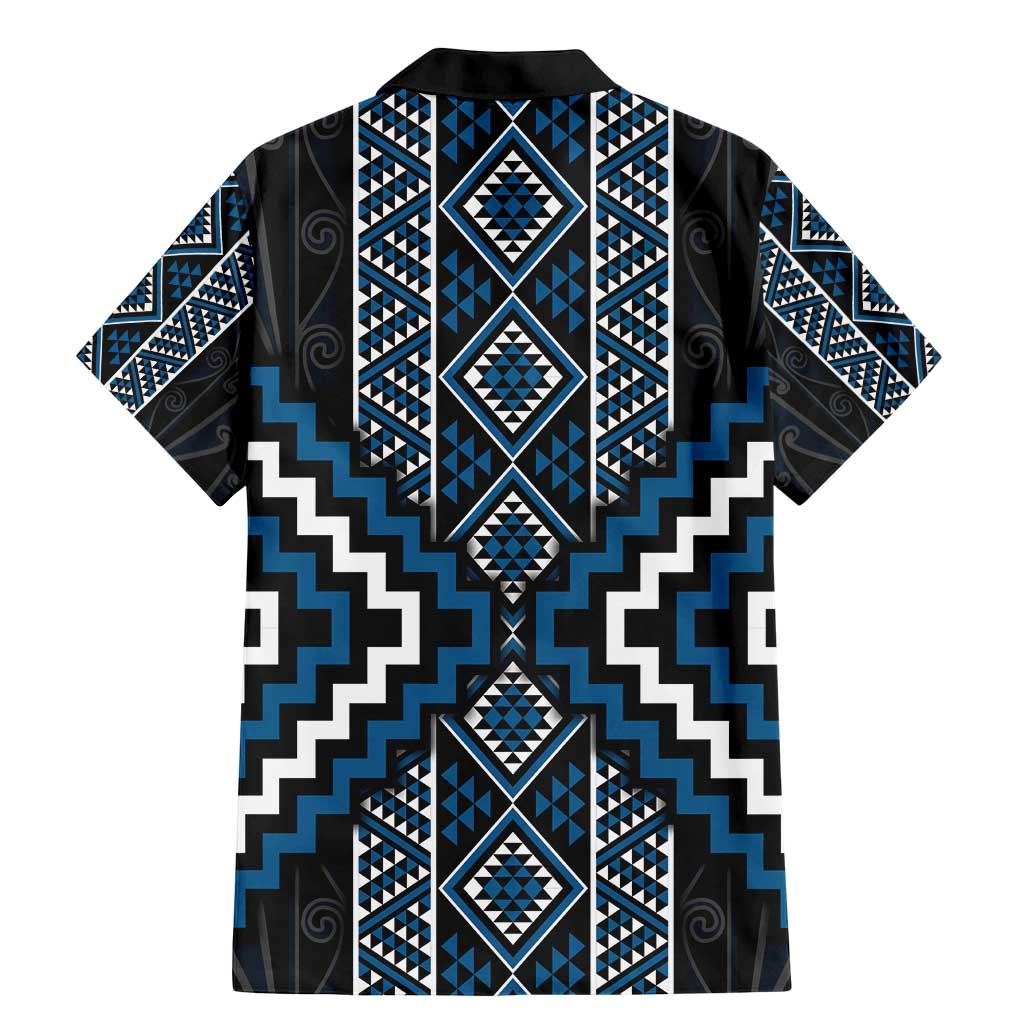 Azure Tukutuku Pattern Aotearoa Family Matching Mermaid Dress and Hawaiian Shirt Niho Taniwha and Puhoro Motifs LT7 - Polynesian Pride