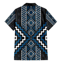 Azure Tukutuku Pattern Aotearoa Family Matching Mermaid Dress and Hawaiian Shirt Niho Taniwha and Puhoro Motifs LT7 - Polynesian Pride