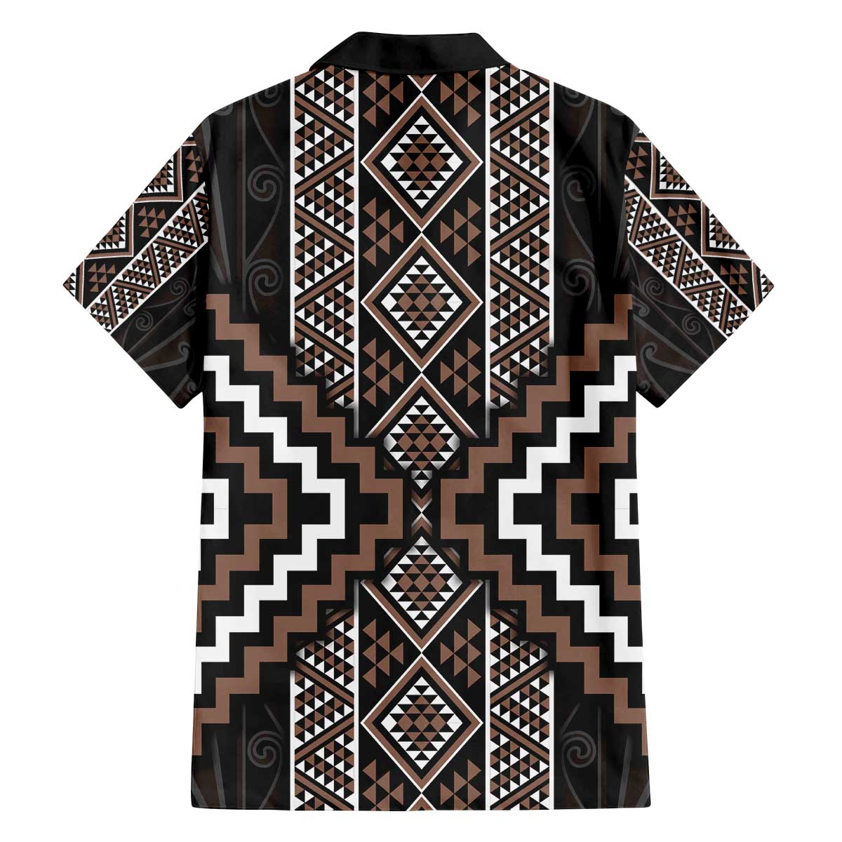 Classic Tukutuku Pattern Aotearoa Family Matching Off The Shoulder Long Sleeve Dress and Hawaiian Shirt Niho Taniwha and Puhoro Motifs LT7 - Polynesian Pride