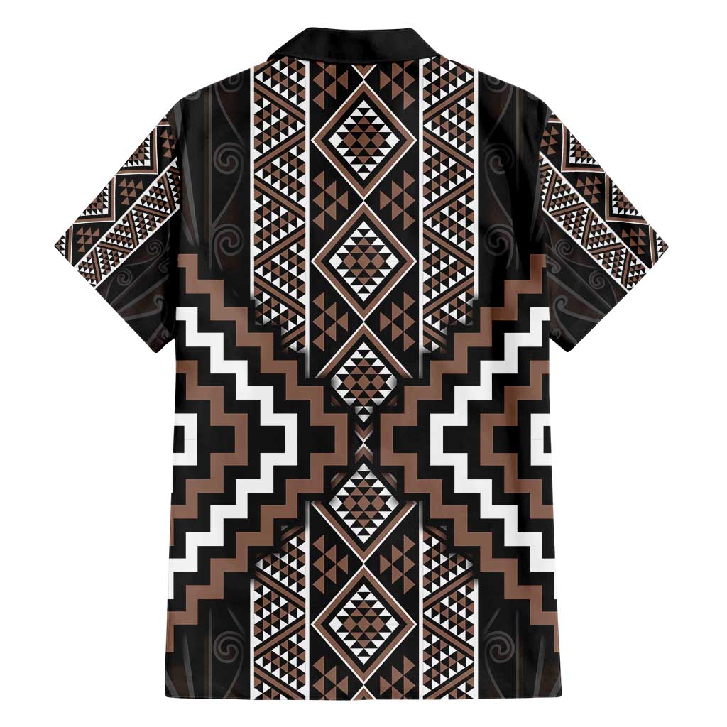 Classic Tukutuku Pattern Aotearoa Family Matching Short Sleeve Bodycon Dress and Hawaiian Shirt Niho Taniwha and Puhoro Motifs LT7 - Polynesian Pride